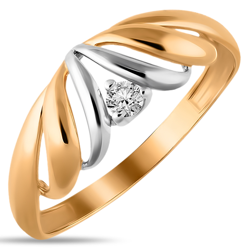 Кольцо, золото, фианит, 01-115442